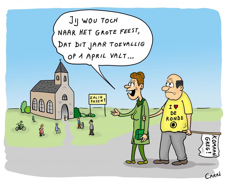 Als Pasen op 1 april valt (cartoon) | Kerknet